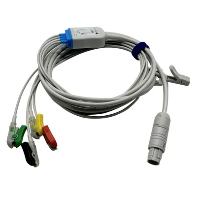 Primedic eendelige ECG-kabel met 4 afleidingen voor defibrillator DM10 6-pin