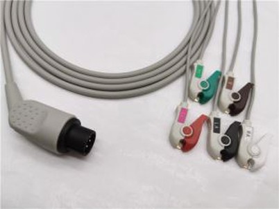AAMI ECG-transducer-adapterkabel 5 geleidingsclips