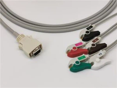 Nihon Kohden ECG-transducerkabel 5 leads clips