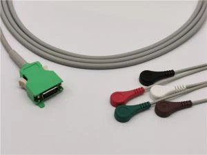 Nihon Kohden ECG-transducerkabel uit één stuk 5 snaps