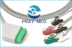 Nihon Kohden 5-draads ECG-kabel BSM2301K met 11-pins
